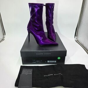 Giuseppe‎ Zanotti Raquel 105 Metallic Purple Ankle Boots US 6 EU 36 NIB